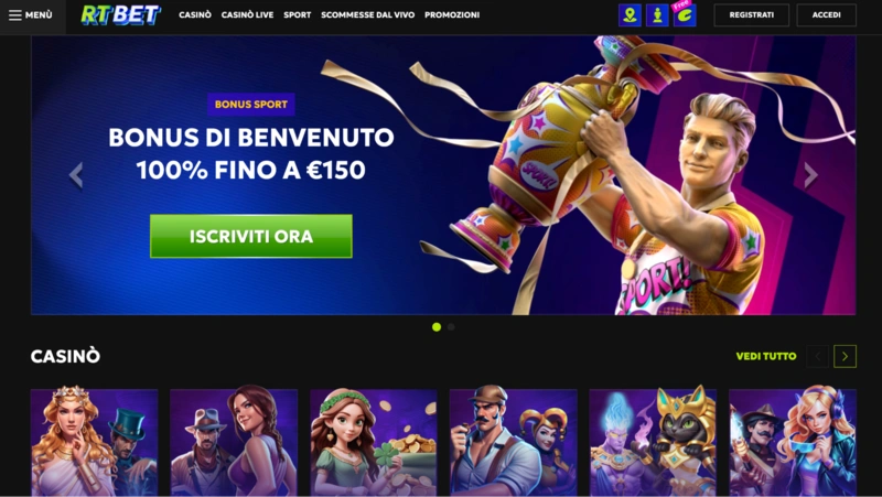 RTBet Homepage